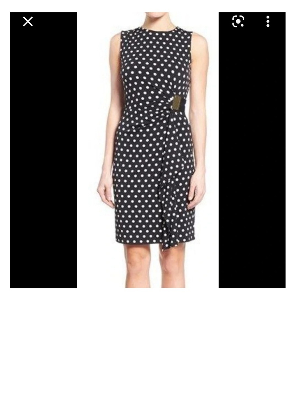 Michael Kors Sleeveless Black and White Polka Dot Dress